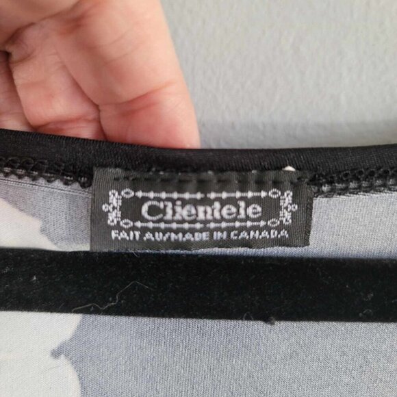 Plus size Clientele Black dress with green floral design. EUC - Picture 5 of 7